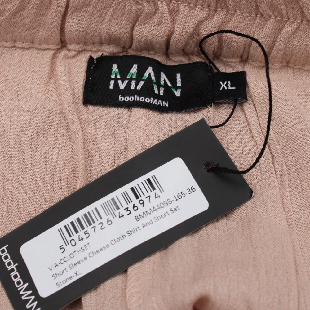 NWT BoohooMAN XL Cheesecloth Shorts – Stone | Lightweight Fit - Picture 3 of 3